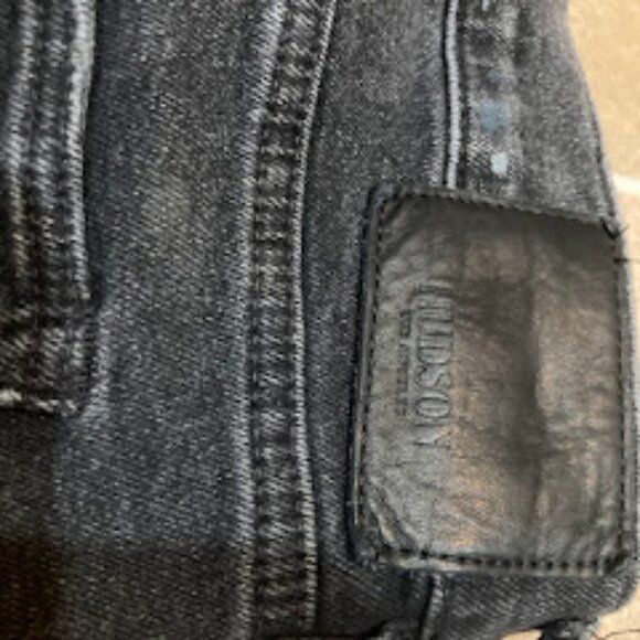 HUDSON | Zack Skinny Stretch Jeans Black Paint Splatter Distressed Denim Sz 42 - Picture 11 of 14